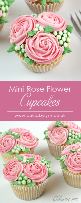Mini Rose flower cupcakes