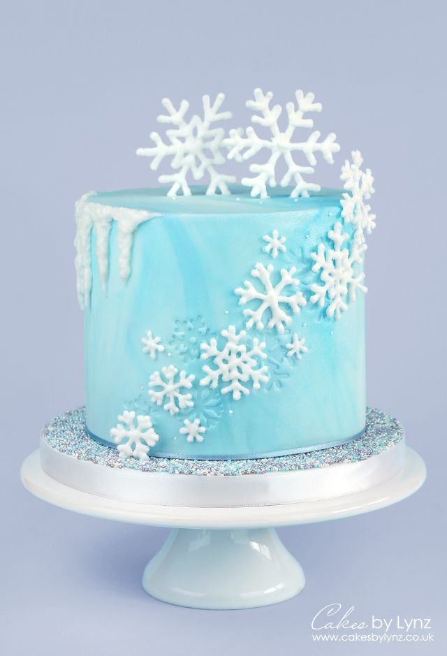 Winter Snowflake Cake Tutorial - Cakes by Lynz