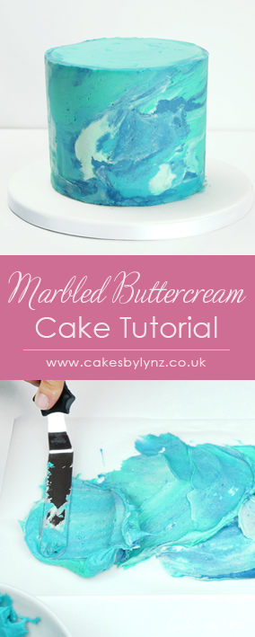 How to create a marbled buttercream cake tutorial
