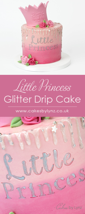 Little Princess Crown glitter drip cake