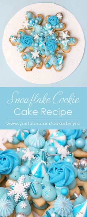 Snowflake Cookie Cake tutorial and recipe