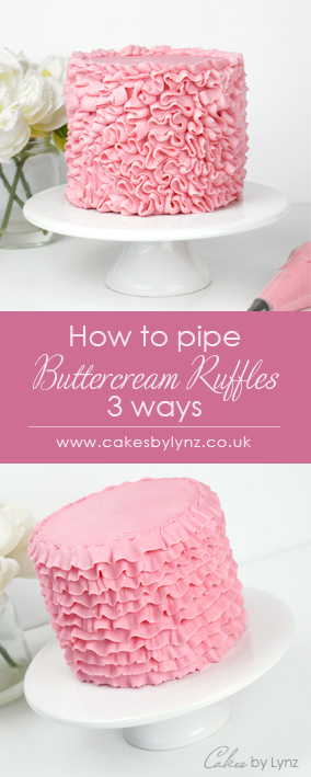 how to pipe 3 different buttercream cake ruffle effects