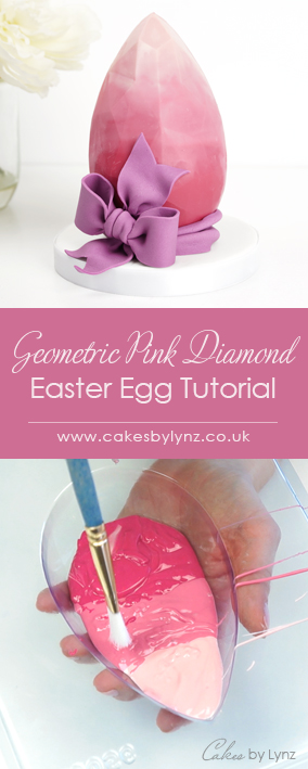 pink ombre geometric easter egg tutorial