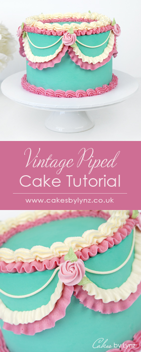 vintage piped Lambeth buttercream cake tutorial