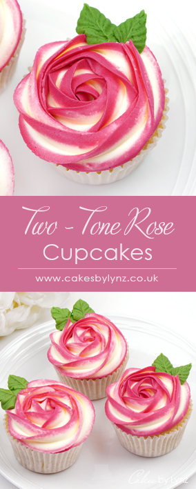 two tone rosette rose cupcake swirl