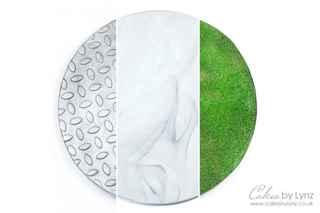 How to cover your cakes boards, marble, metal, grass